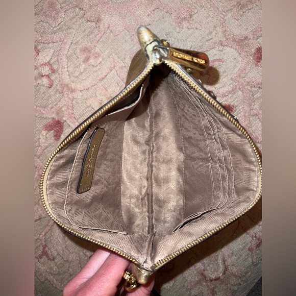 Michael Kors Gold Metallic Rhinestone Wristlet - Picture 14 of 16